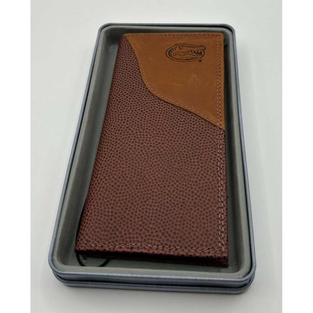 New Zep-Pro University of Florida‎ Gators Leather Roper Wallet with Tin Preppy